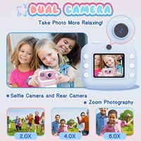 Cámara Instantánea para Niños M8 con Doble Lente, Compatible con Tarjeta SD de 32 GB, 48 MP, Impresión de Graffiti, Juguetes Educativos para Niñas y Niños, Regalo