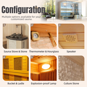 <span class=keywords><strong>Sauna</strong></span> Exterior de Gran Tamaño Personalizada, Cabina de <span class=keywords><strong>Sauna</strong></span> de Madera de Hemlock <span class=keywords><strong>con</strong></span> Calentadores de Bajo EMF, <span class=keywords><strong>Sauna</strong></span> Impermeable para Jardín o Villa - Product Image 6