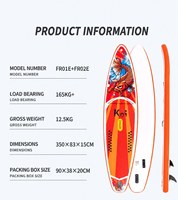 Planche de paddle gonflable SUP 11ft6in avec pagaie, pompe, sac à dos et laisse pour le surf, le yoga et la pêche