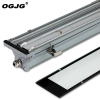 Luminaire linéaire à montage en surface étanche à la vapeur avec lentille en verre 2FT 4FT 5FT, lumière LED industrielle tri-étanche, dimmable, détecteur de mouvement