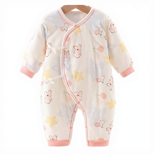Combinaison décontractée en coton écologique pour nouveau-né, vêtements pour bébé à manches longues, tissu peigné chaud pour le printemps, l'automne et l'hiver - Product Image 3