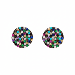 Mix Stone Round Shape <b>Silver</b> <b>Stud</b> Earring Wholesale Handmade 925 Sterling Turkish for Ladies Jewelry - Product Image 2