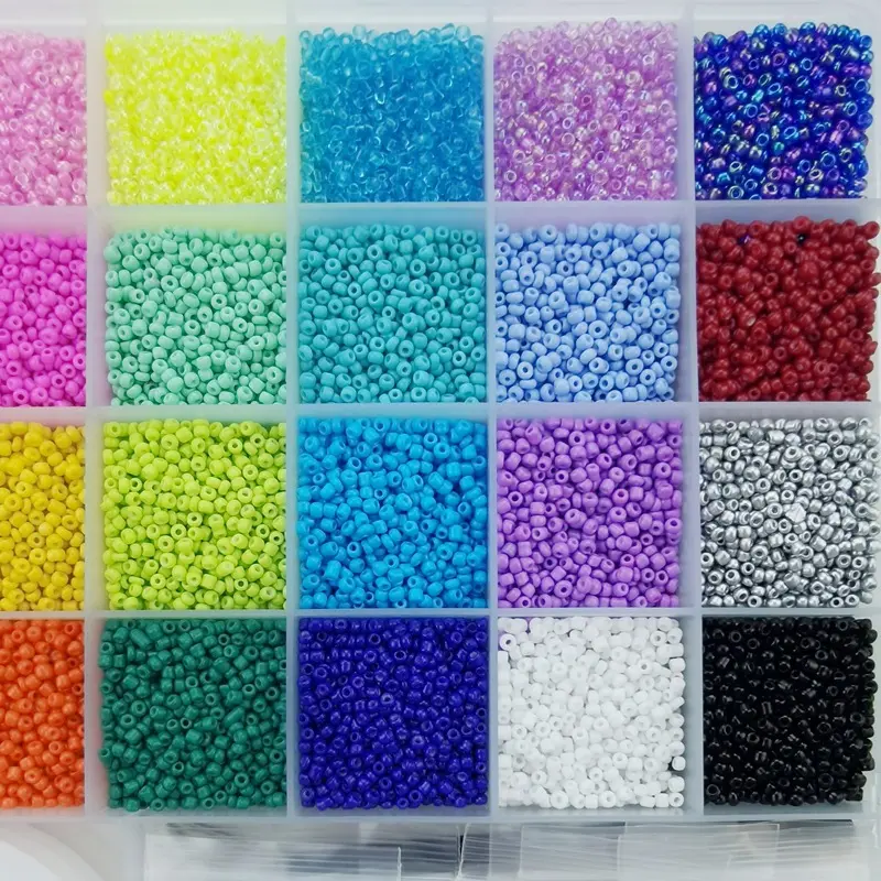 Fabrikgroßhandel 2 mm Glas Kristall Reisperlen und Charme-Set individuelles gefärbtes Perlen-Halsband Armband für Schmuck Handwerk-Herstellungs-Kit
