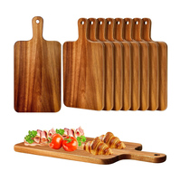 Tabla de Cortar de Madera de Acacia Deqian con Asa, 15.7 x 7.8 Pulgadas, Tabla de Servir Sólida para Cocina, Tablas para Cortar Pizza y Pan, 1.5 cm de Grosor