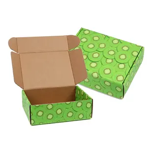绿色纸板纸箱蔬菜水果储存可回收邮件定制尺寸瓦楞纸箱