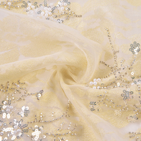 Tela de Tul Suave con Bordado de Patrón de Abanico en Color Rosa Nude, Elegante y en Oferta, para Vestidos Románticos y Decoración de Fondos de Boda