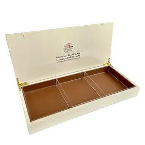 The specially customized and glossy wooden display box in the Middle East contains a leather inner layer and acrylic partition f
