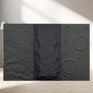Tấm ốp đá PU ngoài trời trong nhà, đá nhân tạo <span class=keywords><strong>Polyurethane</strong></span> Moon, đá giả đá biển Pu, thiết kế sóng đá - Product Image 2