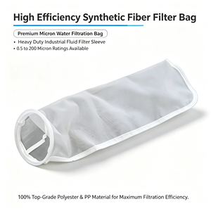 Nouvelles chaussettes filtrantes industrielles en fibres synthétiques 1, 5, 10 microns haute efficacité pour compresseur <span class=keywords><strong>d</strong></span>'<span class=keywords><strong>air</strong></span>, en polyester PP soudé - Product Image 1