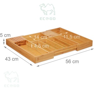Premium Bamboo <strong>Kitchen</strong> Spoon Holder 7 Sections Cutlery <strong>Organiser</strong> Knife Block Cutlery Holder in Drawer - Product Image 3