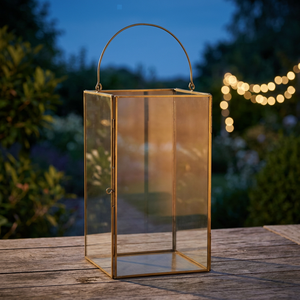 Handmade Stainless Steel Candle Lanterns Clear Glass Geometric Lanterns Stainless Steel <b>Floor</b> Lanterns Table Lanterns DLS-041 - Product Image 3