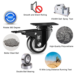 VIMA 3 Zoll hochwertige Industrie 4 Zoll PU-Lenkrad Doppel kugellager Piano Swivel <span class=keywords><strong>Caster</strong></span> Hochleistungs-PU-Lenkrad - Product Image 3
