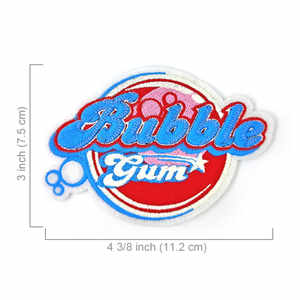 Parche de PVC bordado para coser con logotipo de chicle para bolsas de lona - Product Image 5