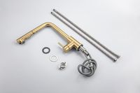 Robinet de cuisine doré brossé Robinet de cuisine extractible en acier inoxydable Robinet d'évier de cuisine