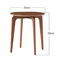 Meubles de salon au design minimaliste moderne, table d'appoint ronde Qisi en bois de frêne massif, table basse pour salon d'appartement