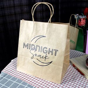 Wholesale Kraft <b>Paper</b> Bag Bread <b>Paper</b> <b>Packaging</b> Bag Fast Food Take Away Shopping Bag With Twisted Handle - Product Image 3