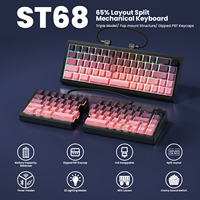Clavier mécanique Zornher ST68 Blackberry Split avec interrupteurs rouges, sans fil, rétroéclairage RGB, USB Type-C, Hot-Swap, personnalisable, trois modes, pour le gaming
