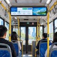 Écran LCD Barre Allongée 28,6 Pouces Géré à Distance par Cloud CMS, Android 13, 1920x540, 700 Nits, Écran Publicitaire Intelligent pour Bus