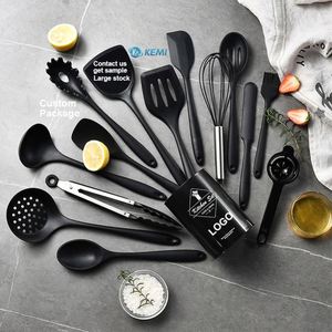 Kaimi Kitchen Accessories Cooking <b>Tools</b> Silicone Kitchen Utensil Set of 12 Pieces with <b>Storage</b> Bucket Color <b>Box</b> - Product Image 1