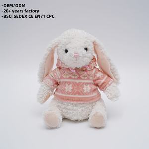 أكثر من 25 سنة من المصنع محشوة مخصصة للأطفال أرانب أرنب دمية ناعمة من القطيفة لعبة حيوان شخصية فيلم شخصيات كرتونية لعبة أطفال - Product Image 2