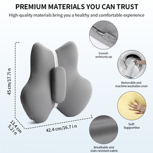 Coussins de chaise ergonomiques orthopédiques réglables en mousse à mémoire de forme avec soutien <span class=keywords><strong>lombaire</strong></span>, <span class=keywords><strong>coussin</strong></span> de correction de posture assise pour voiture et bureau - Product Image 3