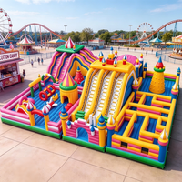 Château Gonflable Géant Durable Combo Fun City en PVC pour Événements Extérieurs et Location Commerciale