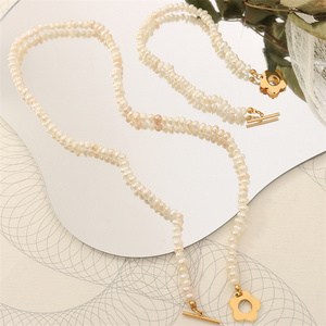 Collana di <span class=keywords><strong>perle</strong></span> d'acqua dolce barocca in acciaio inossidabile placcato oro all'ingrosso per ragazze - Product Image 3