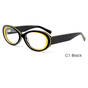 男性と女性のアセテート眼鏡マルチカラー楕円形フレームクラシックスタイル眼鏡フレーム - Product Image 4