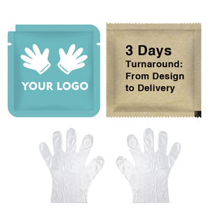 Gants jetables en plastique transparent PE de qualité supérieure pour usage domestique et commercial, emballés individuellement et épaissis - Product Image 1