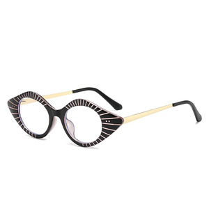 女性用流行の猫アイメガネ女性用セクシー透明透明透明レンズ合金装飾眼鏡女性ファッション眼鏡読書 - Product Image 2