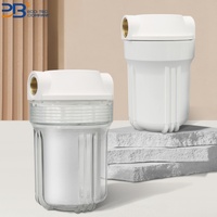 Boîtier de filtre à eau transparent à un étage 5 "x2.5 pour toute la maison avec soupape de surpression et port en laiton de 1/2", 3/4"
