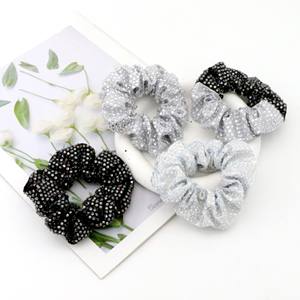 Preço de Fábrica Dream Fashion: Scrunchies de Cabelo Extra Grandes, Tecido com Glitter Personalizado, Elástico de Cabelo Grosso para Ocasiões Casuais, Atacado - Product Image 2