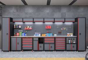 Alat bengkel baja tugas berat kabinet mewah baja gulung dingin beban berat 1 Set bengkel perbaikan mobil 3 tahun dapat diterima - Product Image 5