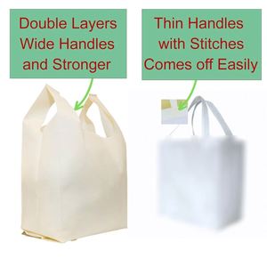 Bolsa de Compras Ecológica y Económica, Reutilizable, Impermeable, Plegable, Tipo Camiseta, Color Beige, de Tela No Tejida - Product Image 4