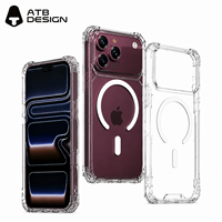 Coque antichoc personnalisée ATB pour iPhone 18 17 Pro Max, étui de protection transparent avec chargement sans fil et magnétique, vente en gros