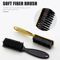 Logo personnalisé poignée plaquée or brosse à cheveux Mini barbier Salon de coiffure nettoyeur de cou plumeau décoloration brosse cheveux coupe tondeuse brosse