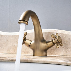 Usine Haute Qualité Antique <span class=keywords><strong>Double</strong></span> Poignée Robinet Salle De Bains Lavabo <span class=keywords><strong>Mitigeur</strong></span> avec Céramique Vanne Core Monture Monotrou - Product Image 1