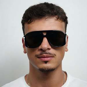 Lunettes de soleil pilote vintage 2025 à double pont noir pour hommes et femmes, avec logo personnalisé, protection UV400 et grande monture - Product Image 3