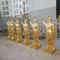 Sculpture de guerrier grec de grande taille, artisanale, de style antique, pour jardin extérieur, statue grandeur nature, art déco, fibre de verre écologique