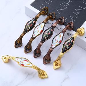 JAYA yatak odası mutfak dolap kolu klasik dekoratif seramik antika pirinç çinko tibetan tibetan tarzı mobilya kapı kolu - Product Image 5