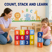Blocs de chiffres en mousse 0-9, jouets éducatifs pour enfants, cubes mathématiques souples à empiler pour la maternelle Montessori, vente en gros OEM, ensembles de jeux souples