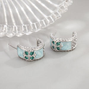 Boucles d'oreilles en argent sterling avec moissanite et certificat, aretes fina conjunto de plata 925 mayoreo pendientes de acero inoxidable - Product Image 1