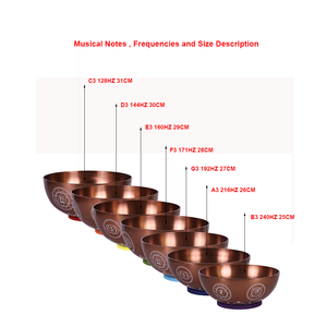 Bộ bát hát đầy đủ các luân xa, màu đồng, tần số Schumann, trị liệu âm thanh, lý tưởng cho thiền định và yoga - Product Image 2
