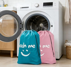 Sac de voyage extra large imprimé et lavable pour vêtements sales, organisateur de linge en nylon avec cordon de serrage pour le camping - Product Image 3