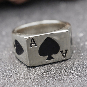 Unisex Playing Card Ring Fashion Poker Design Statement Finger Jewelry - Product Image 6