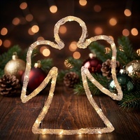 Lampe LED en acrylique motif ange pour fenêtre, suspension décorative féerique pour Noël, fêtes, extérieur et maison