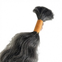 Cheveux Indiens Double Drawn Couleur Poivre et Sel Remy en Vrac Tissage Double à la Machine Afro Kinky Curly 100% Cheveux Humains pour Tressage Sans Produits Chimiques