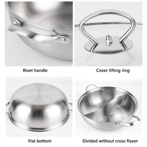 ชุดหม้อไฟชาบู-ชาบูในครัวทำจากสแตนเลส18/8หม้อซุปไม่ติด - Product Image 4