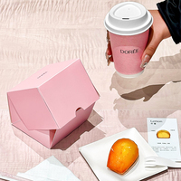 Boîte cadeau de luxe personnalisée avec logo, style tiroir, pour pâtisserie, rose, avec séparateur pour donuts, macarons, biscuits, OEM