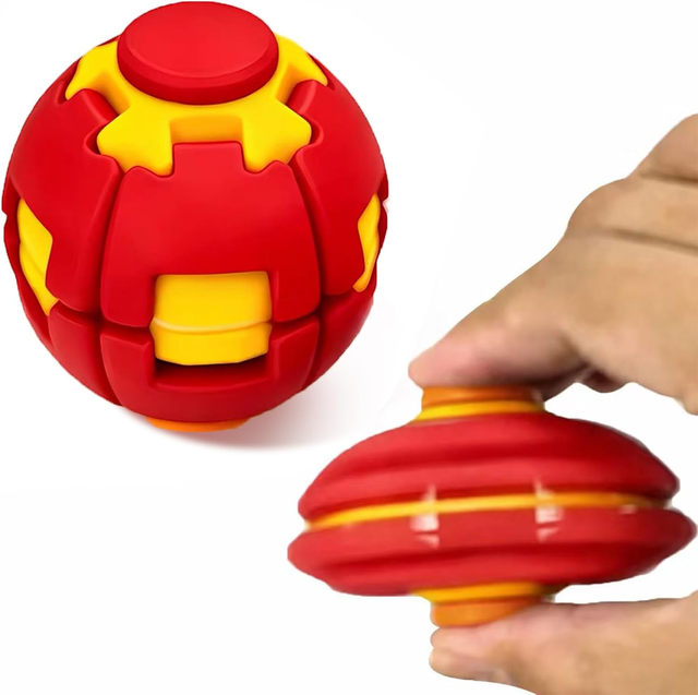 Durable PP Plastic Self-Spinning Fidget Ball Anxiety Relief Engaging Kinetic Desk Art Metal Bearing Compact 3D Printed Desk Toy